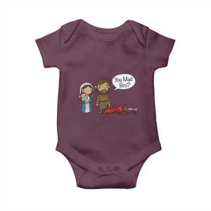 Funny Christian Baby Onesie You Mad Bro Matthew 2:16 TS14 Maroon Print Your Wear