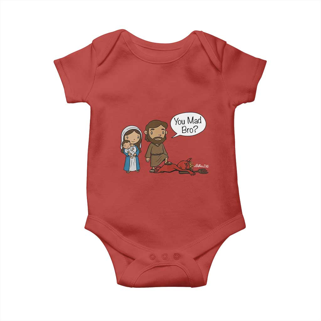 Funny Christian Baby Onesie You Mad Bro Matthew 2:16 TS14 Red Print Your Wear