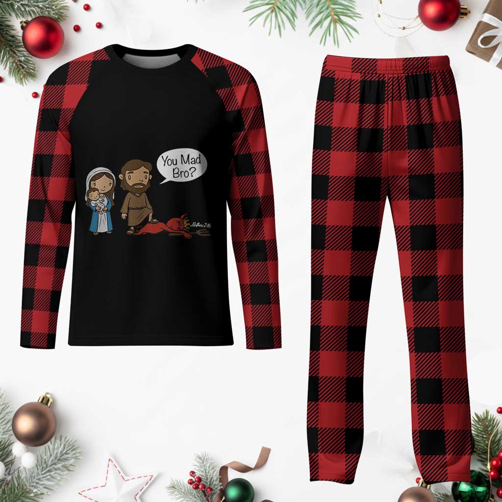 Funny Christian Plaid Pajama Set You Mad Bro Matthew 2:16 TS14 Buffalo Plaid Print Your Wear