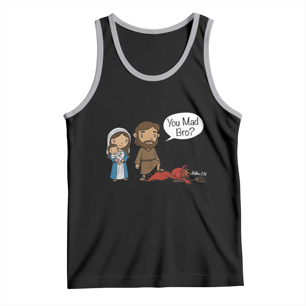 Funny Christian Tank Top You Mad Bro Matthew 2:16 TS14 Black Athletic Heather Print Your Wear