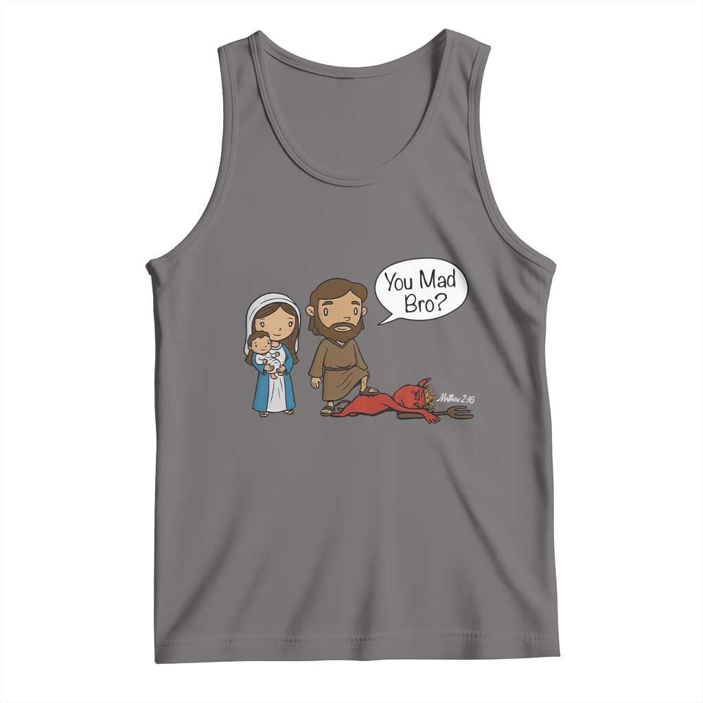 Funny Christian Tank Top You Mad Bro Matthew 2:16 TS14 Deep Heather Print Your Wear
