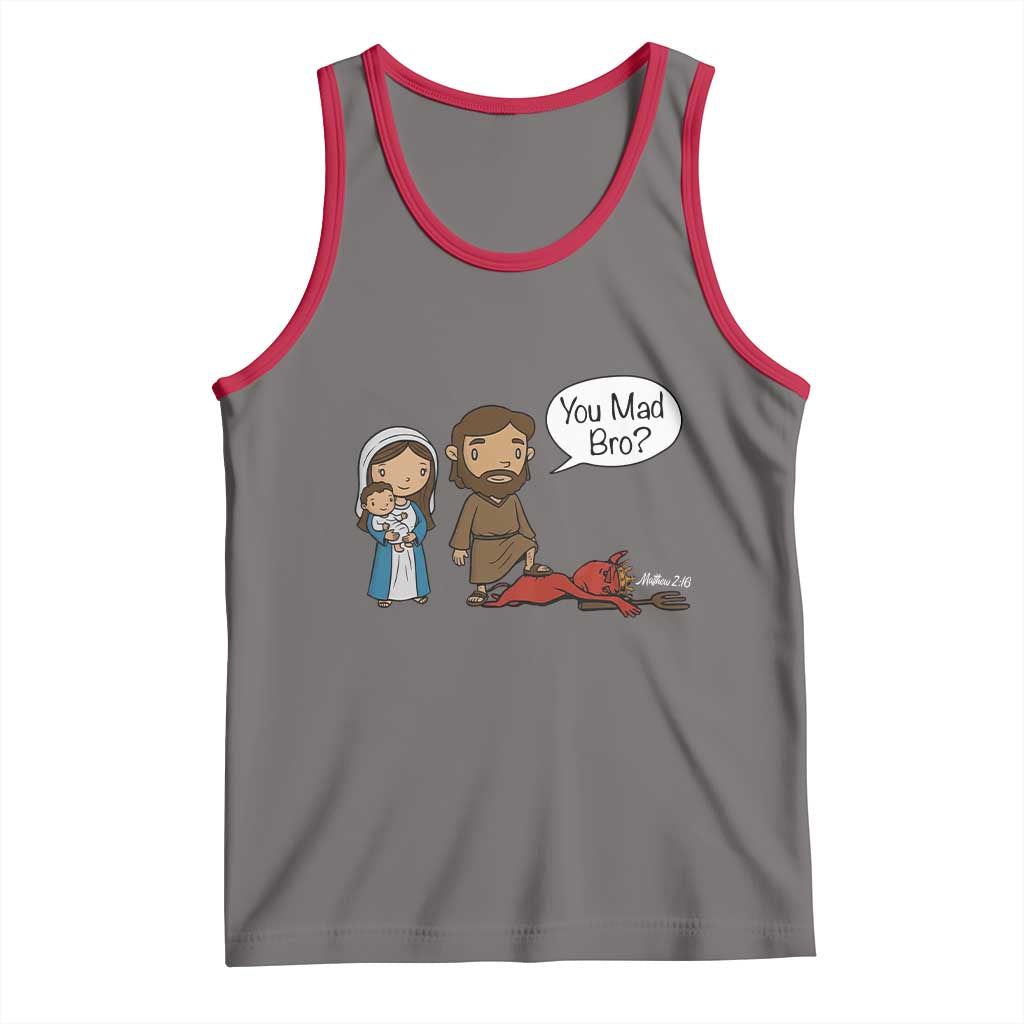 Funny Christian Tank Top You Mad Bro Matthew 2:16 TS14 Deep Heather Red Print Your Wear