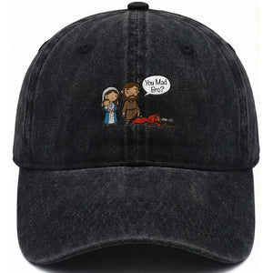 Funny Christian Washed Cotton Baseball Cap You Mad Bro Matthew 2:16 TS14 Washed Cap Universal Fit Black Print Your Wear