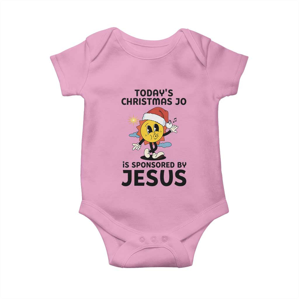 Funny Jesus Christian Christmas Baby Onesie Today Is Good Mood Is Sponsored By Jesus TS14 Light Pink Print Your Wear