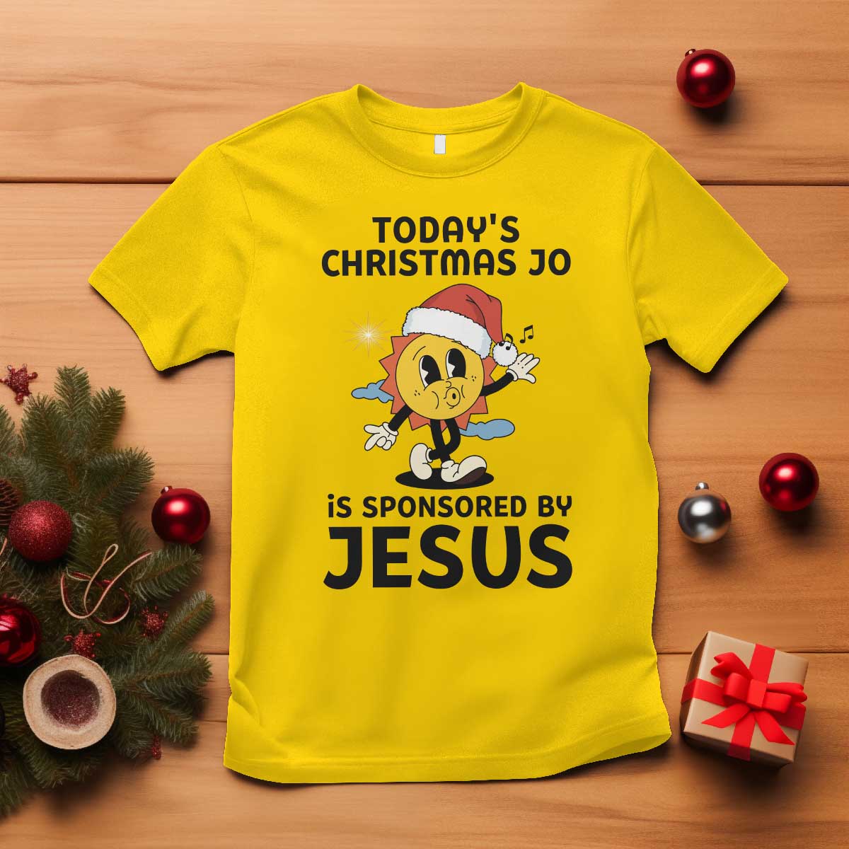 Funny Jesus Christian Christmas T Shirt Today Is Good Mood Is Sponsored By Jesus TS14 Daisy Print Your Wear