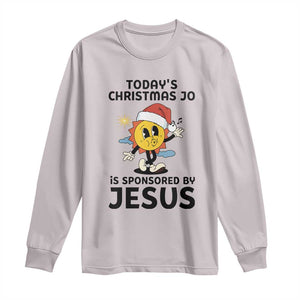 Funny Jesus Christian Christmas Long Sleeve Shirt Today Is Good Mood Is Sponsored By Jesus TS14 Ice Gray Print Your Wear