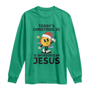 Funny Jesus Christian Christmas Long Sleeve Shirt Today Is Good Mood Is Sponsored By Jesus TS14 Irish Green Print Your Wear