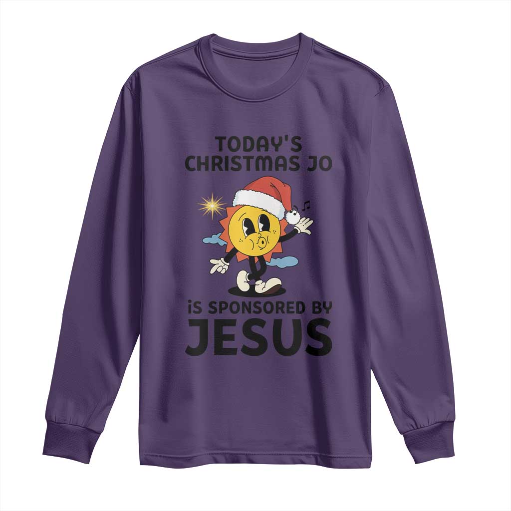 Funny Jesus Christian Christmas Long Sleeve Shirt Today Is Good Mood Is Sponsored By Jesus TS14 Purple Print Your Wear