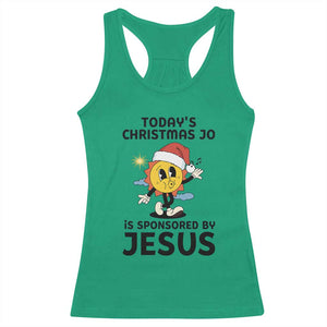 Funny Jesus Christian Christmas Racerback Tank Top Today Is Good Mood Is Sponsored By Jesus TS14 Irish Green Print Your Wear