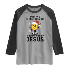 Funny Jesus Christian Christmas Raglan Shirt Today Is Good Mood Is Sponsored By Jesus TS14 Sport Gray Black Print Your Wear