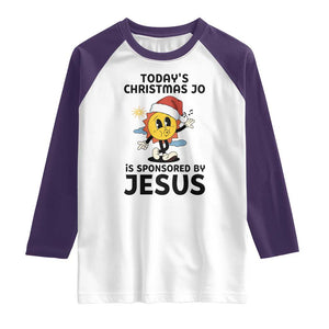 Funny Jesus Christian Christmas Raglan Shirt Today Is Good Mood Is Sponsored By Jesus TS14 White Purple Print Your Wear