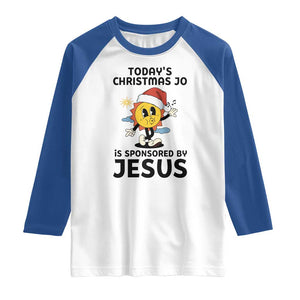 Funny Jesus Christian Christmas Raglan Shirt Today Is Good Mood Is Sponsored By Jesus TS14 White Royal Print Your Wear