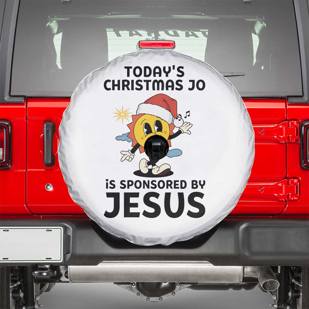 Funny Jesus Christian Christmas Spare Tire Cover Today Is Good Mood Is Sponsored By Jesus TS14 White Print Your Wear