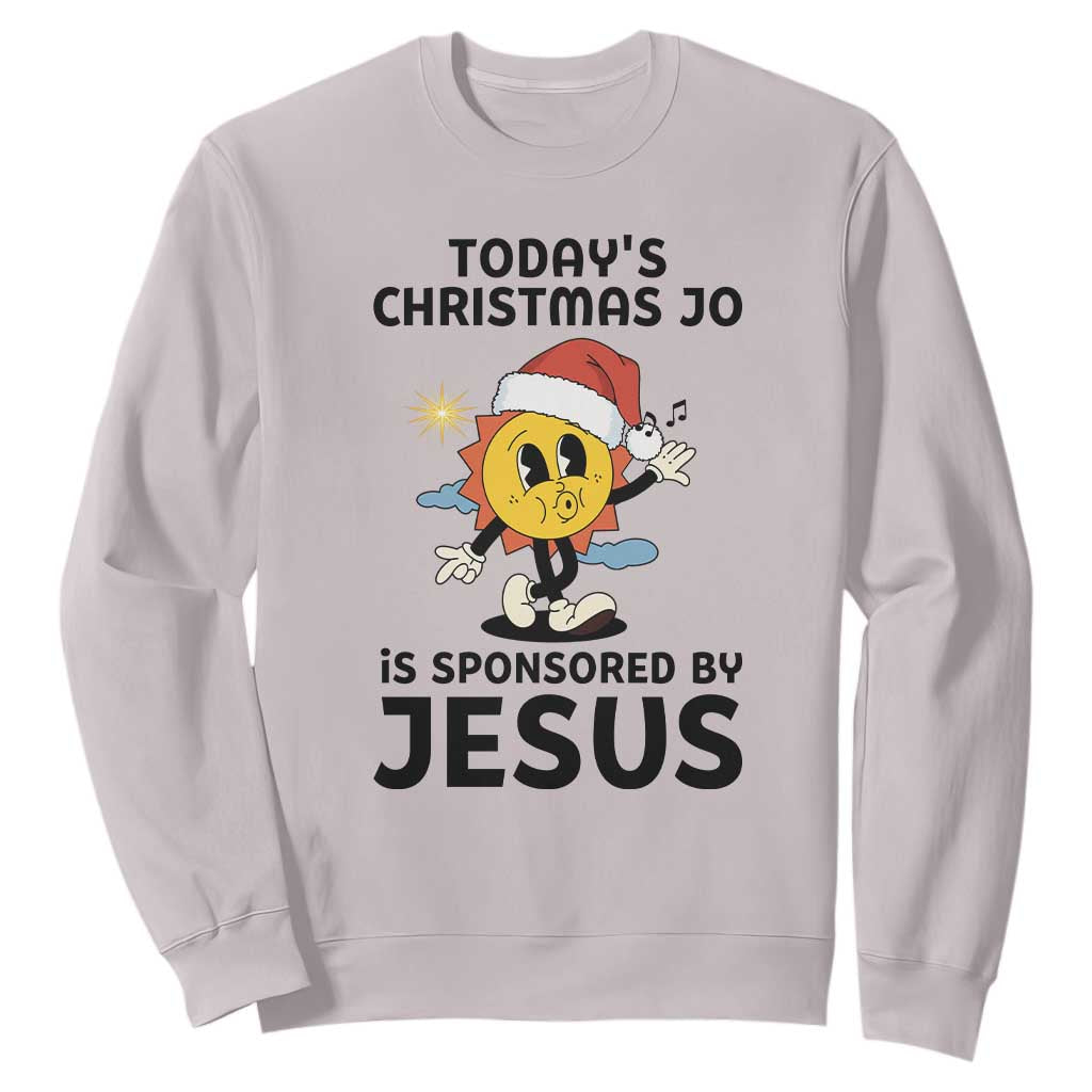 Funny Jesus Christian Christmas Sweatshirt Today Is Good Mood Is Sponsored By Jesus TS14 Ice Gray Print Your Wear