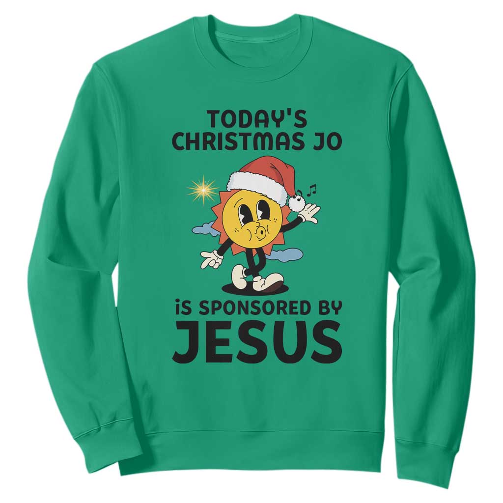 Funny Jesus Christian Christmas Sweatshirt Today Is Good Mood Is Sponsored By Jesus TS14 Irish Green Print Your Wear