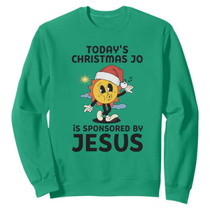 Funny Jesus Christian Christmas Sweatshirt Today Is Good Mood Is Sponsored By Jesus TS14 Irish Green Print Your Wear
