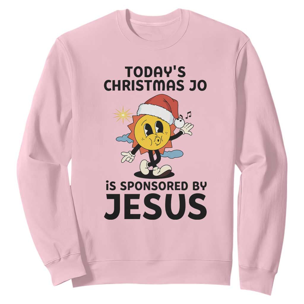 Funny Jesus Christian Christmas Sweatshirt Today Is Good Mood Is Sponsored By Jesus TS14 Light Pink Print Your Wear