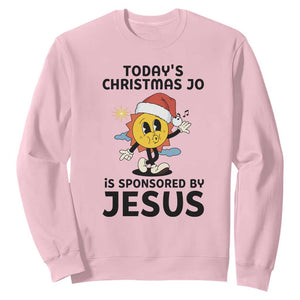 Funny Jesus Christian Christmas Sweatshirt Today Is Good Mood Is Sponsored By Jesus TS14 Light Pink Print Your Wear