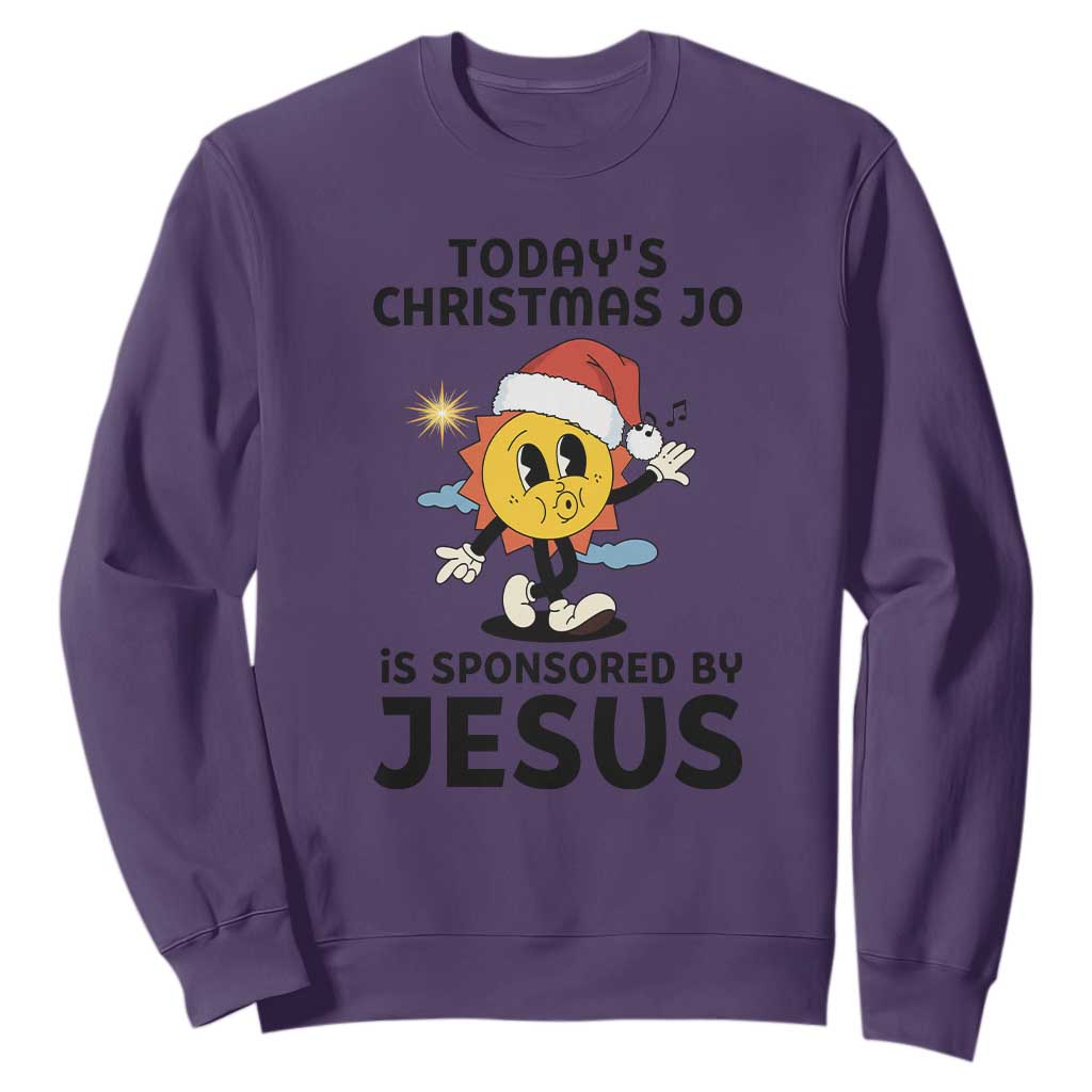 Funny Jesus Christian Christmas Sweatshirt Today Is Good Mood Is Sponsored By Jesus TS14 Purple Print Your Wear
