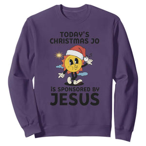 Funny Jesus Christian Christmas Sweatshirt Today Is Good Mood Is Sponsored By Jesus TS14 Purple Print Your Wear