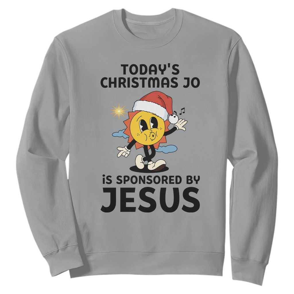 Funny Jesus Christian Christmas Sweatshirt Today Is Good Mood Is Sponsored By Jesus TS14 Sport Gray Print Your Wear