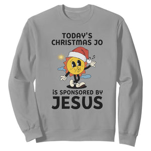 Funny Jesus Christian Christmas Sweatshirt Today Is Good Mood Is Sponsored By Jesus TS14 Sport Gray Print Your Wear