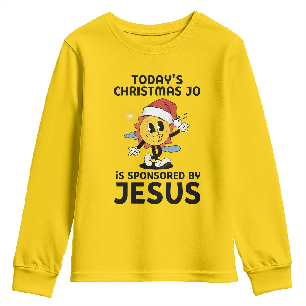Funny Jesus Christian Christmas Youth Sweatshirt Today Is Good Mood Is Sponsored By Jesus TS14 Daisy Print Your Wear