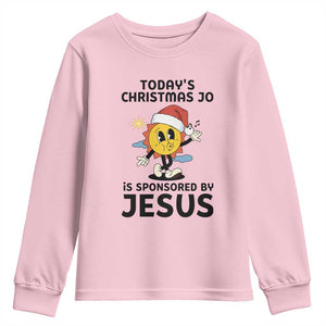 Funny Jesus Christian Christmas Youth Sweatshirt Today Is Good Mood Is Sponsored By Jesus TS14 Light Pink Print Your Wear