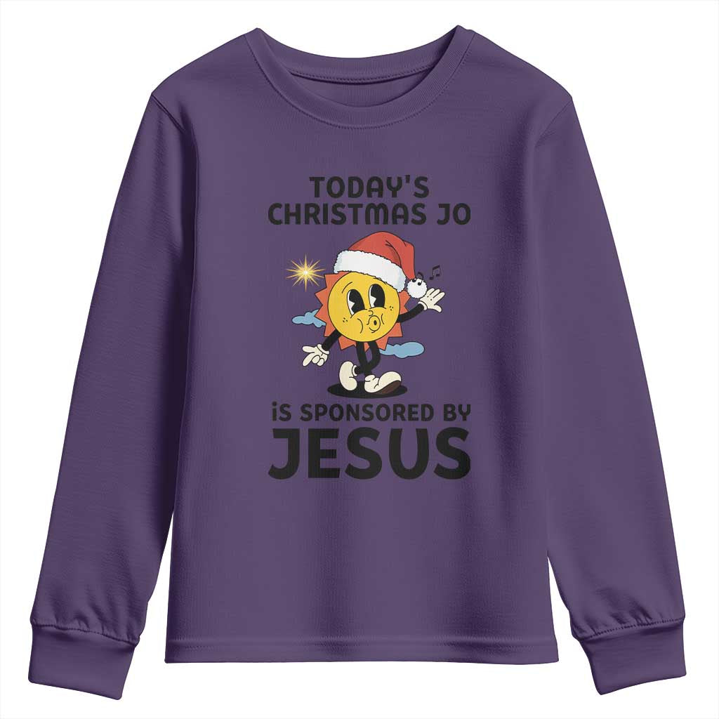 Funny Jesus Christian Christmas Youth Sweatshirt Today Is Good Mood Is Sponsored By Jesus TS14 Purple Print Your Wear