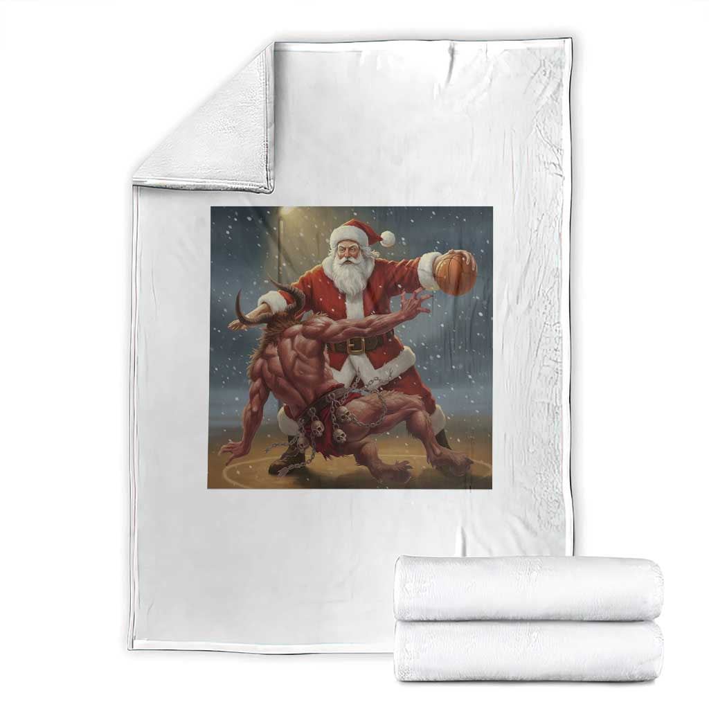 Funny Santa Basketball Throw Blanket Satan Christmas Meme TS14 Black Print Your Wear