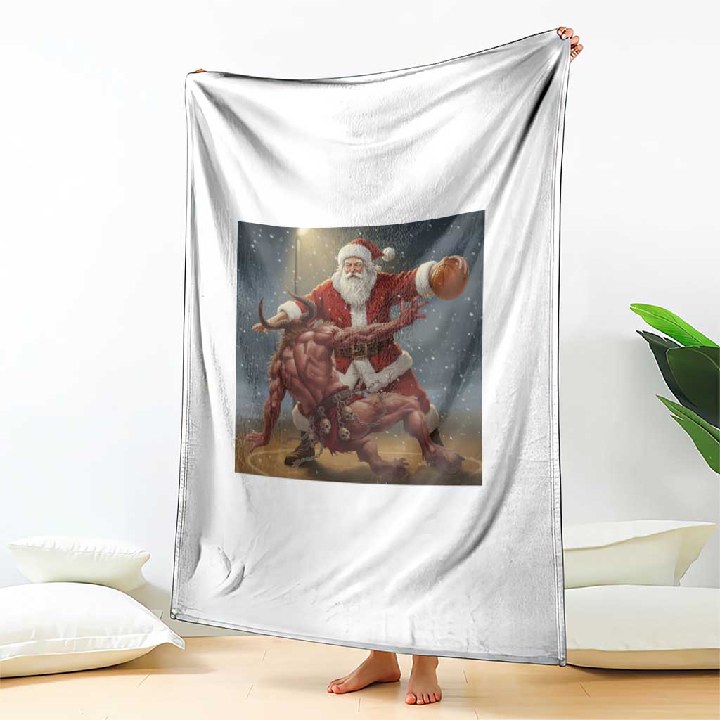 Funny Santa Basketball Throw Blanket Satan Christmas Meme TS14 Print Your Wear