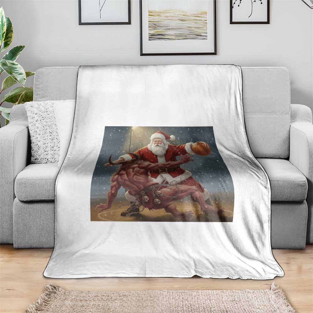 Funny Santa Basketball Throw Blanket Satan Christmas Meme TS14 Print Your Wear