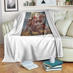 Funny Santa Basketball Throw Blanket Satan Christmas Meme TS14 Print Your Wear