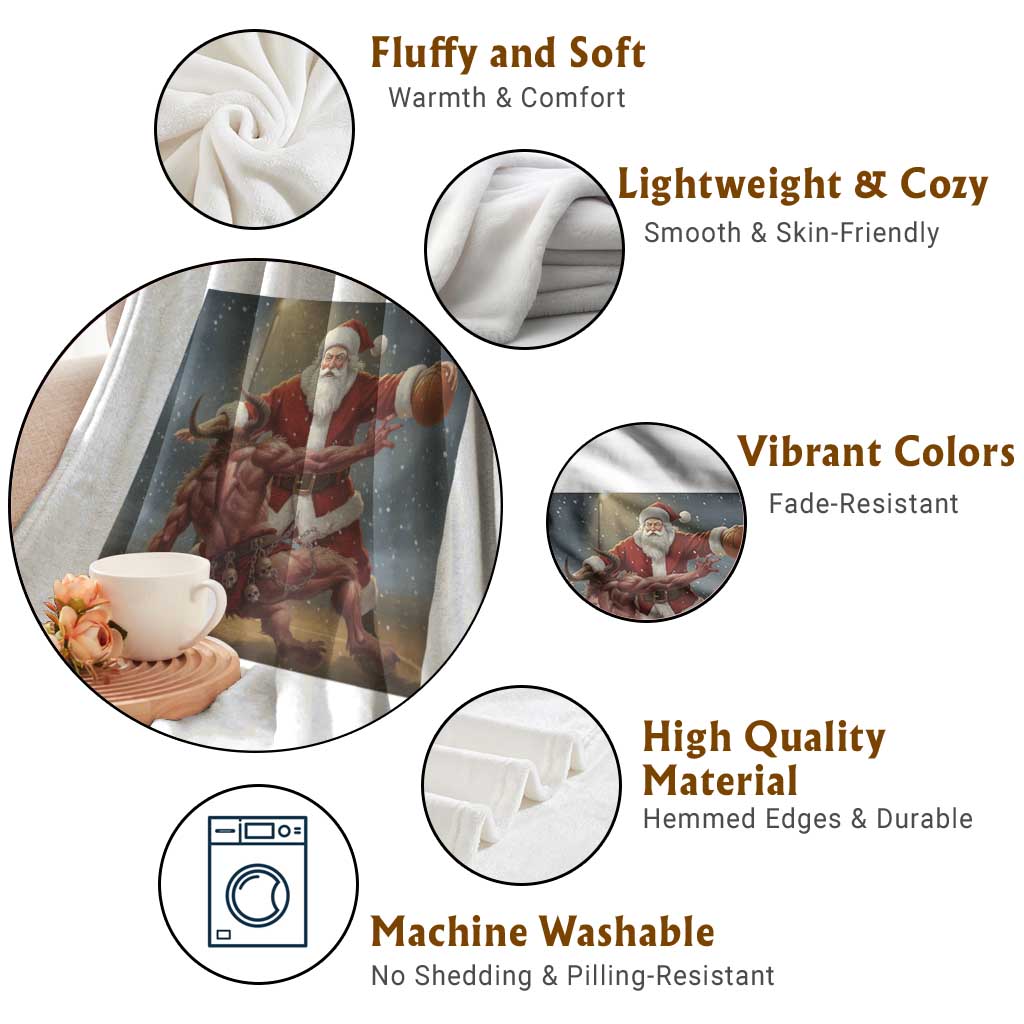 Funny Santa Basketball Throw Blanket Satan Christmas Meme TS14 Print Your Wear