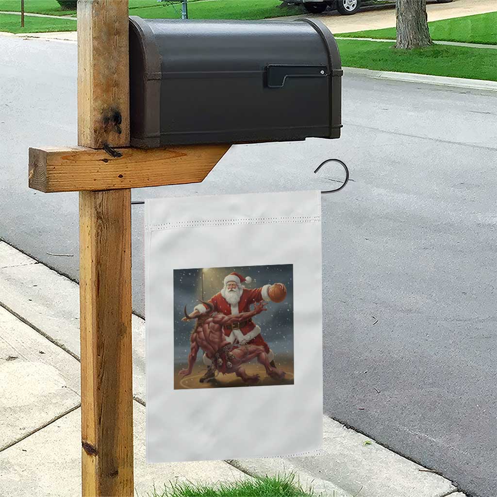 Funny Santa Basketball Garden Flag Satan Christmas Meme TS14 Print Your Wear
