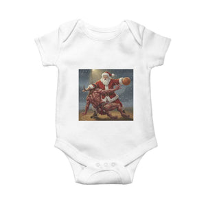 Funny Santa Basketball Baby Onesie Satan Christmas Meme TS14 White Print Your Wear