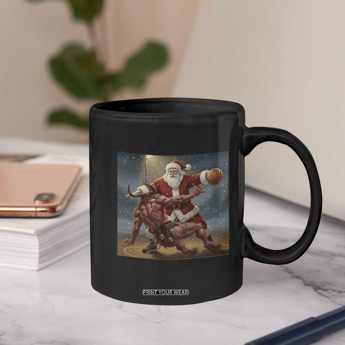 Funny Santa Basketball Coffee Mug Satan Christmas Meme TS14 Print Your Wear