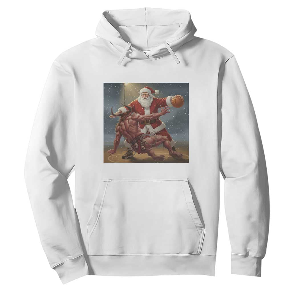 Funny Santa Basketball Hoodie Satan Christmas Meme TS14 White Print Your Wear