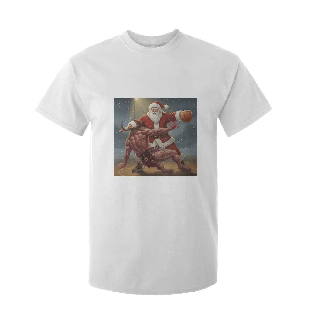 Funny Santa Basketball T Shirt For Kid Satan Christmas Meme TS14 White Print Your Wear