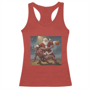Funny Santa Basketball Racerback Tank Top Satan Christmas Meme TS14 Red Print Your Wear