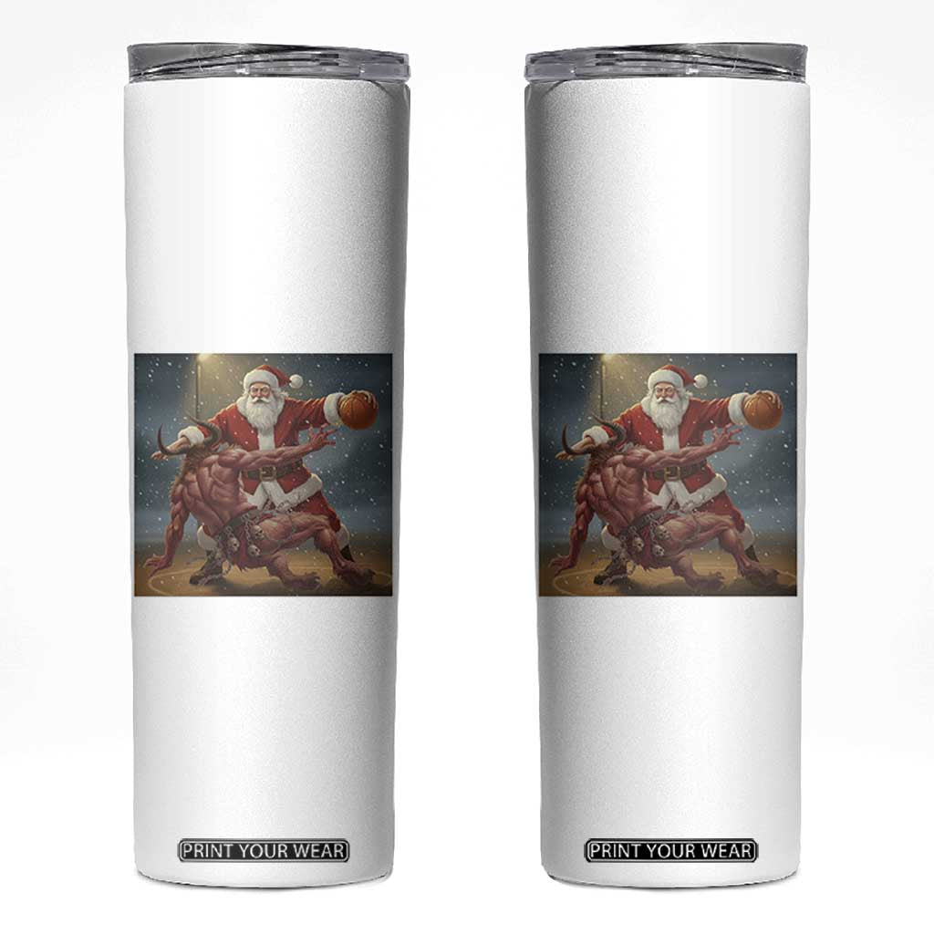 Funny Santa Basketball Skinny Tumbler Satan Christmas Meme TS14 Black Print Your Wear