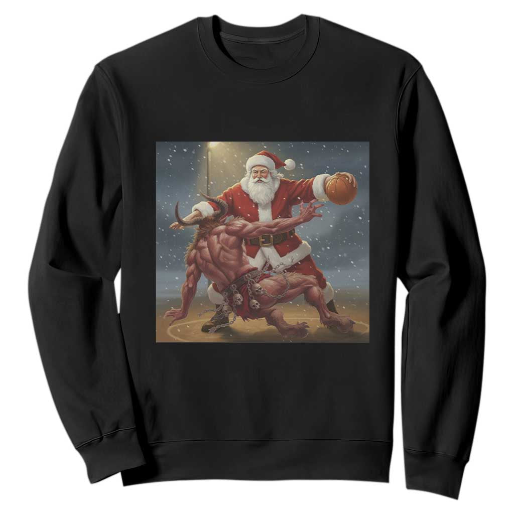 Funny Santa Basketball Sweatshirt Satan Christmas Meme TS14 Black Print Your Wear