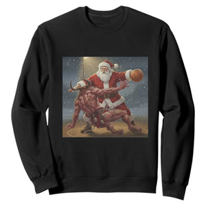 Funny Santa Basketball Sweatshirt Satan Christmas Meme TS14 Black Print Your Wear