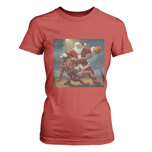 Funny Santa Basketball T Shirt For Women Satan Christmas Meme TS14 Red Print Your Wear