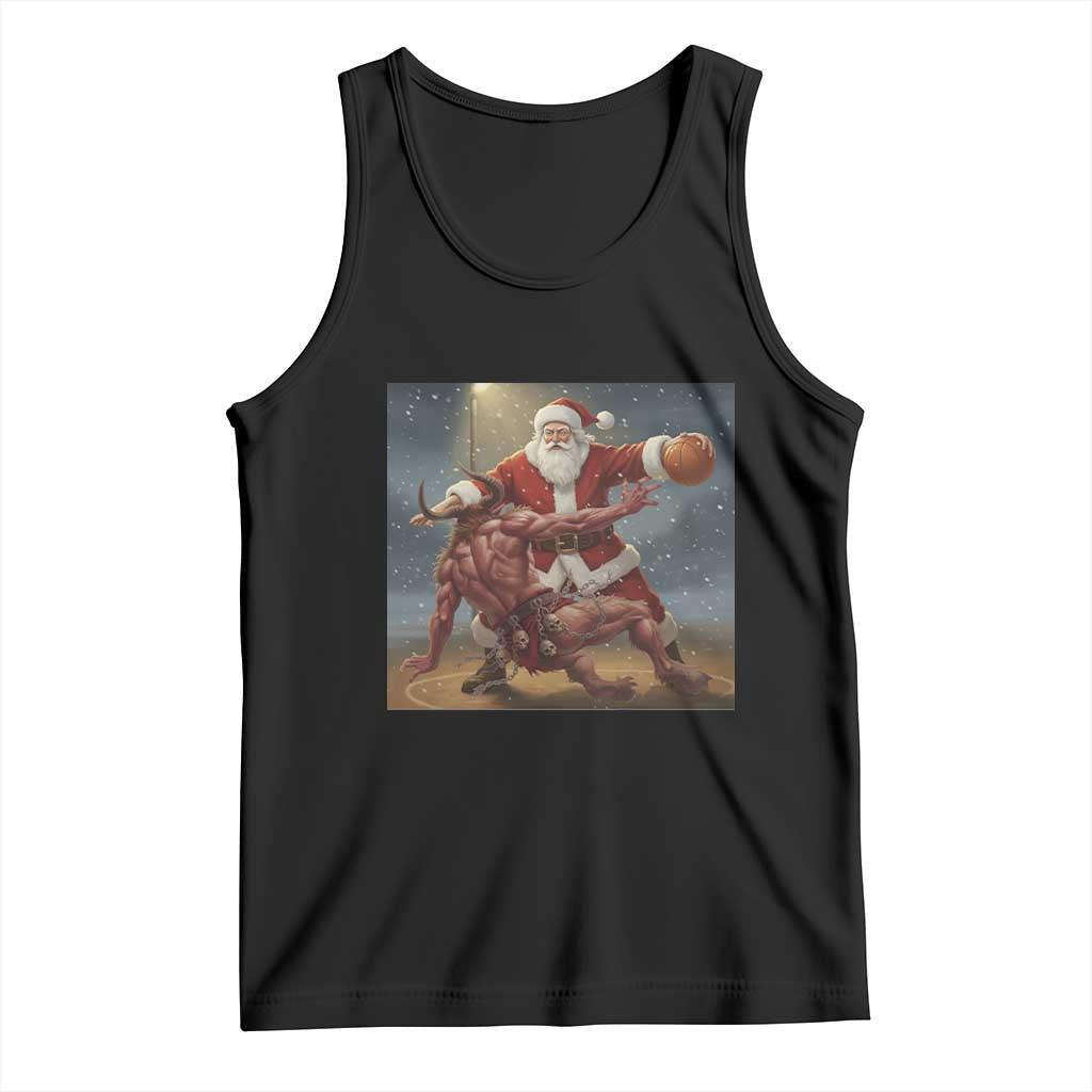 Funny Santa Basketball Tank Top Satan Christmas Meme TS14 Black Print Your Wear