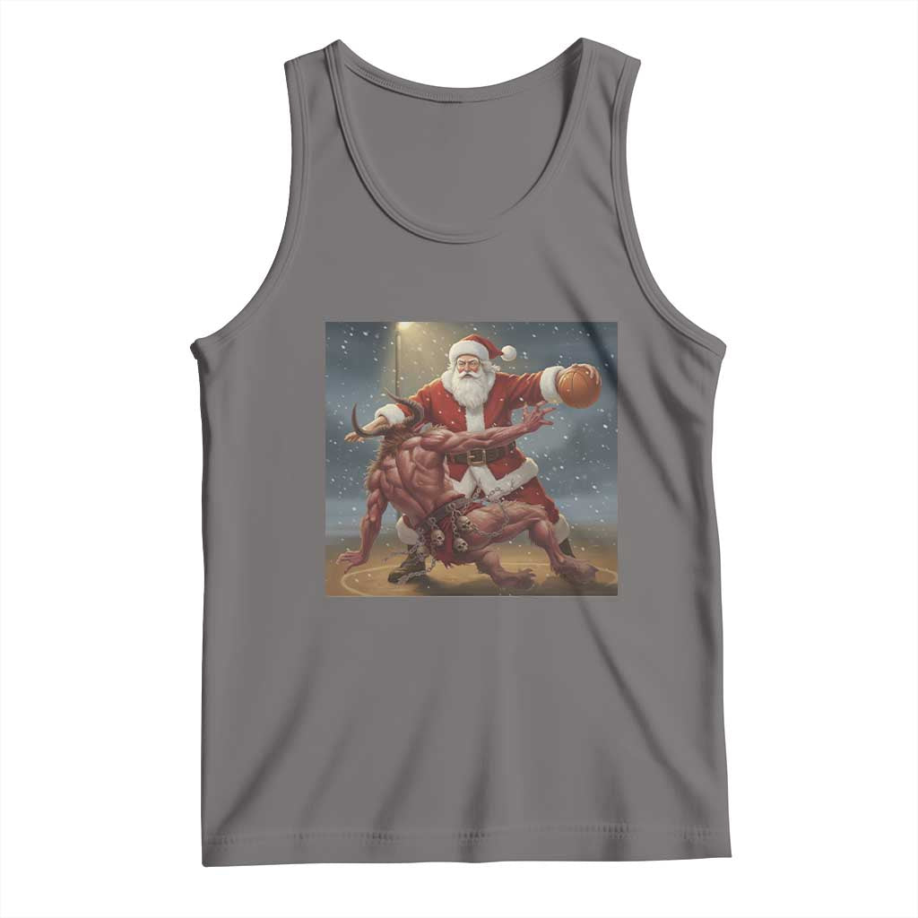 Funny Santa Basketball Tank Top Satan Christmas Meme TS14 Deep Heather Print Your Wear