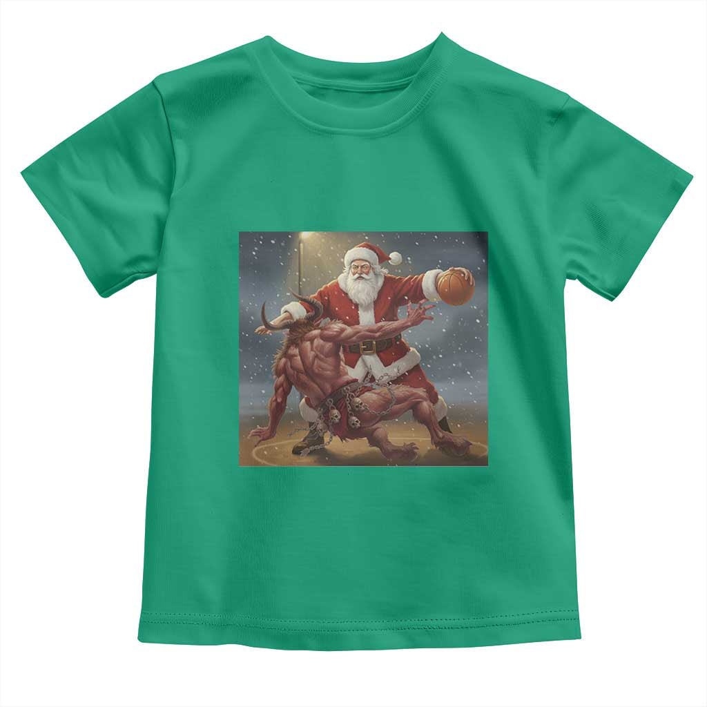Funny Santa Basketball Toddler T Shirt Satan Christmas Meme TS14 Irish Green Print Your Wear