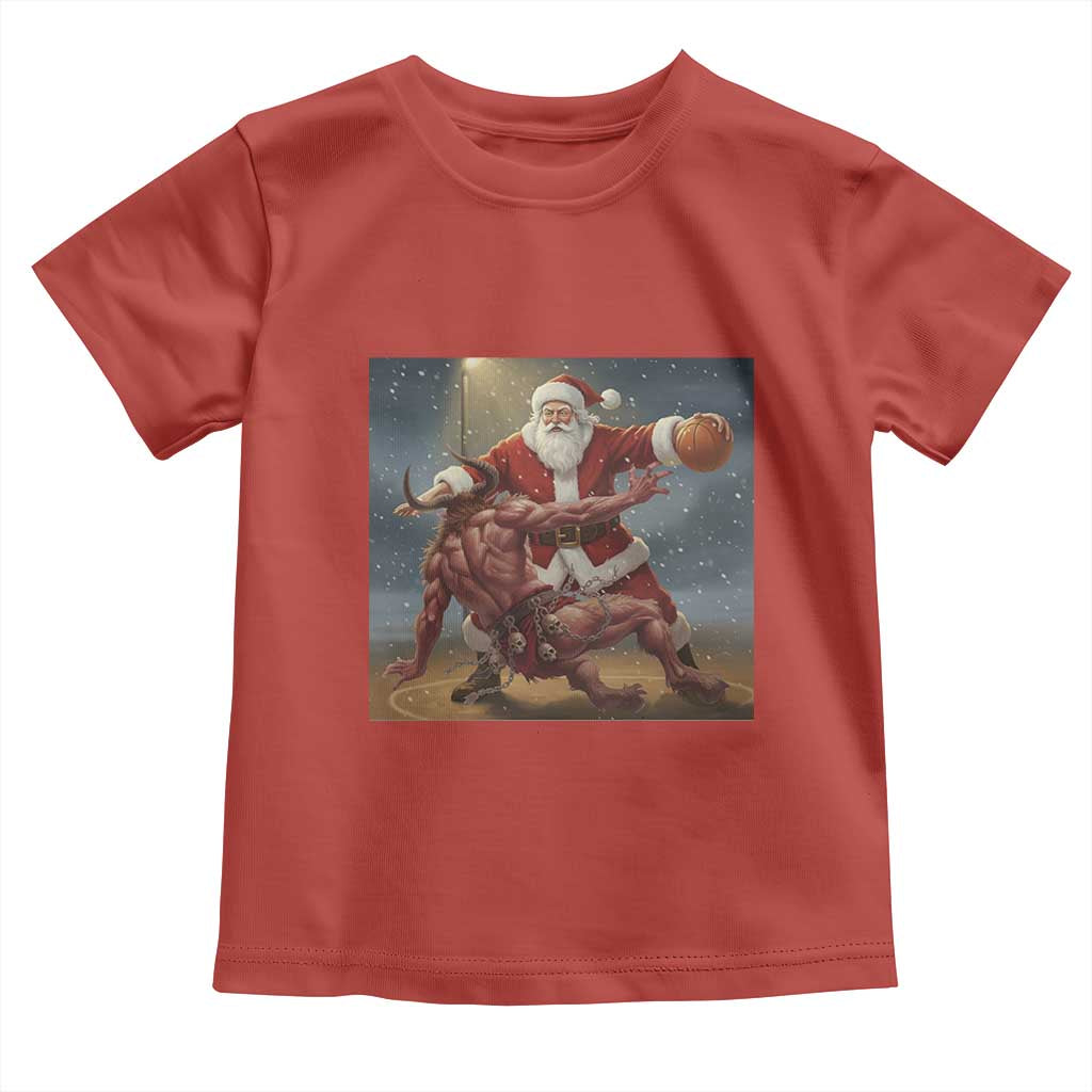 Funny Santa Basketball Toddler T Shirt Satan Christmas Meme TS14 Red Print Your Wear