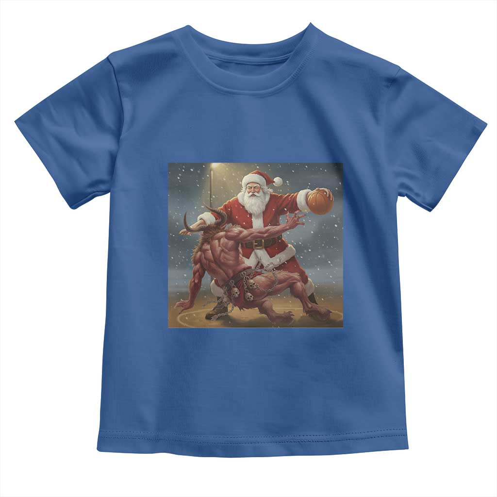 Funny Santa Basketball Toddler T Shirt Satan Christmas Meme TS14 Royal Blue Print Your Wear