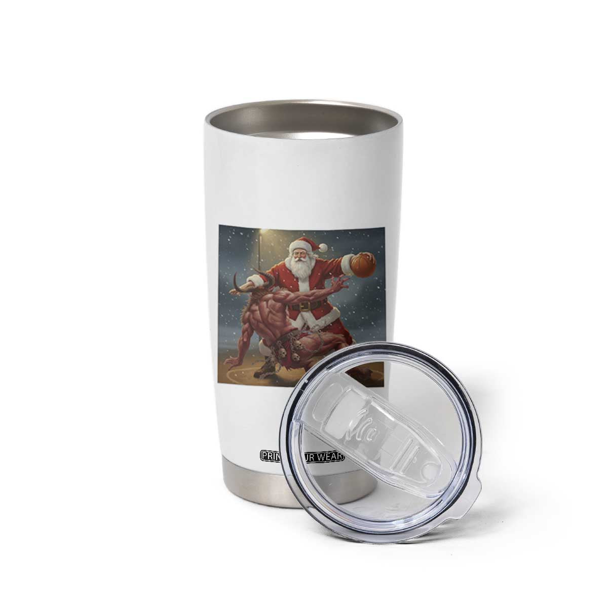 Funny Santa Basketball Tumbler Cup Satan Christmas Meme TS14 Print Your Wear